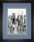 City Bridge By Aziz Kadmiri - Framed Print Wall Art - Blue