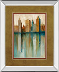 City View Il By Norm Olson - Mirror Framed Print Wall Art - Light Brown