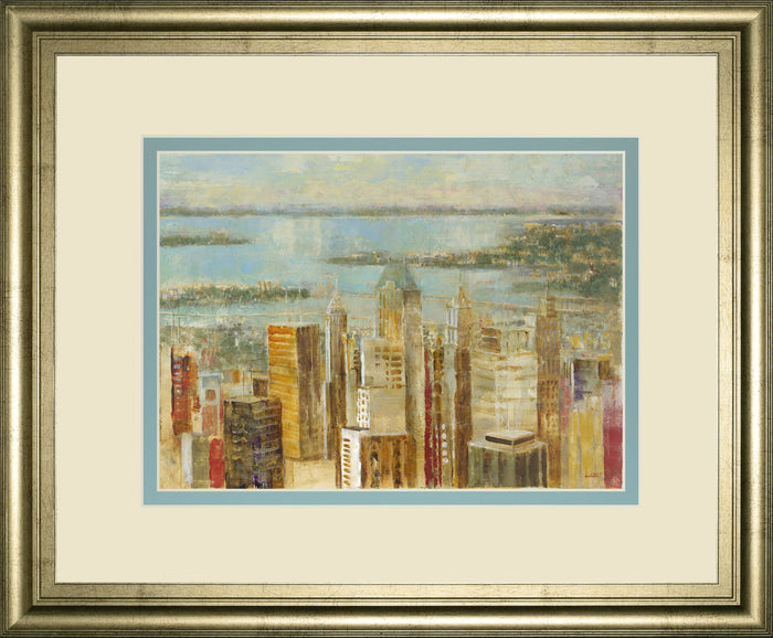 Cityscape By Longo - Framed Print Wall Art - Beige