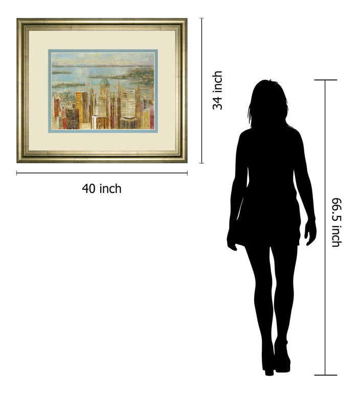 Cityscape By Longo - Framed Print Wall Art - Beige