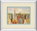 Cityscape Il By Longo - Mirror Framed Print Wall Art - Beige