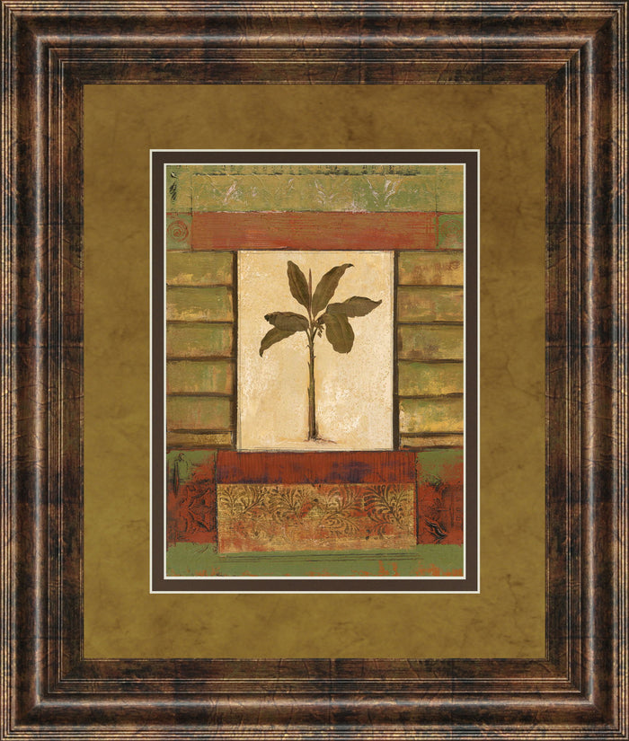 Classic Palm Il By Rebecca Burton - Framed Print Wall Art - Light Brown