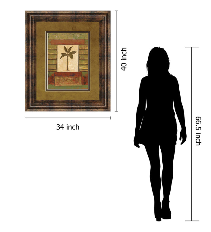 Classic Palm Il By Rebecca Burton - Framed Print Wall Art - Light Brown