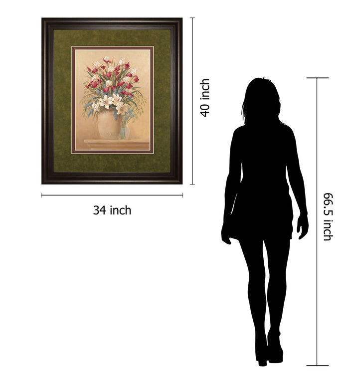 Classic Petal Il By Gloria Eriksen - Framed Print Wall Art - Beige