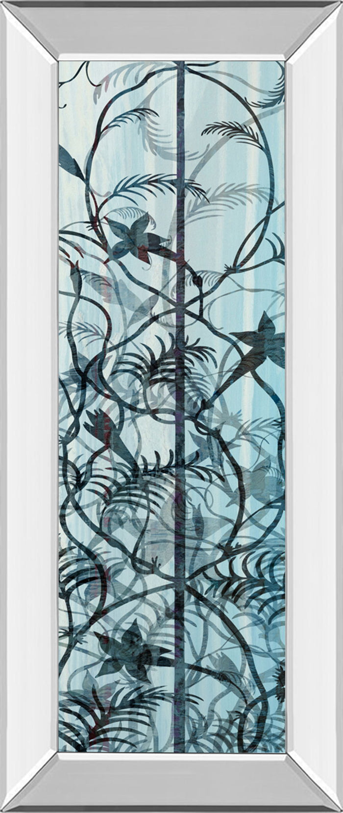 Climbers Il By James Burghardt - Mirror Framed Print Wall Art - Light Blue