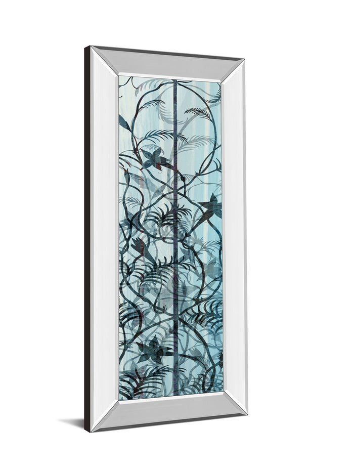 Climbers Il By James Burghardt - Mirror Framed Print Wall Art - Light Blue