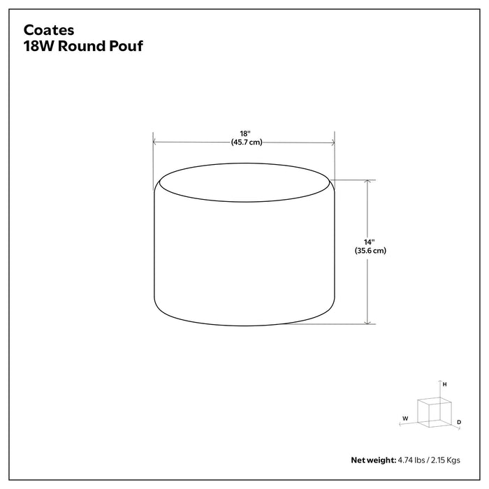 Coates - Round Macrame Pouf - Natural