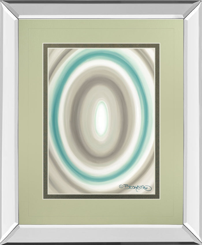Concentric Ovals #1 By David Bromstad - Mirror Framed Print Wall Art - Beige