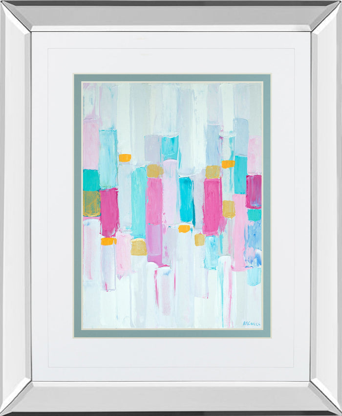 Cool Rhizome I By Ann Marie Coolick - Mirror Framed Print Wall Art - Light Blue