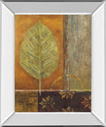 Copper Leaf By Viola Lee - Mirror Framed Print Wall Art - Light Brown