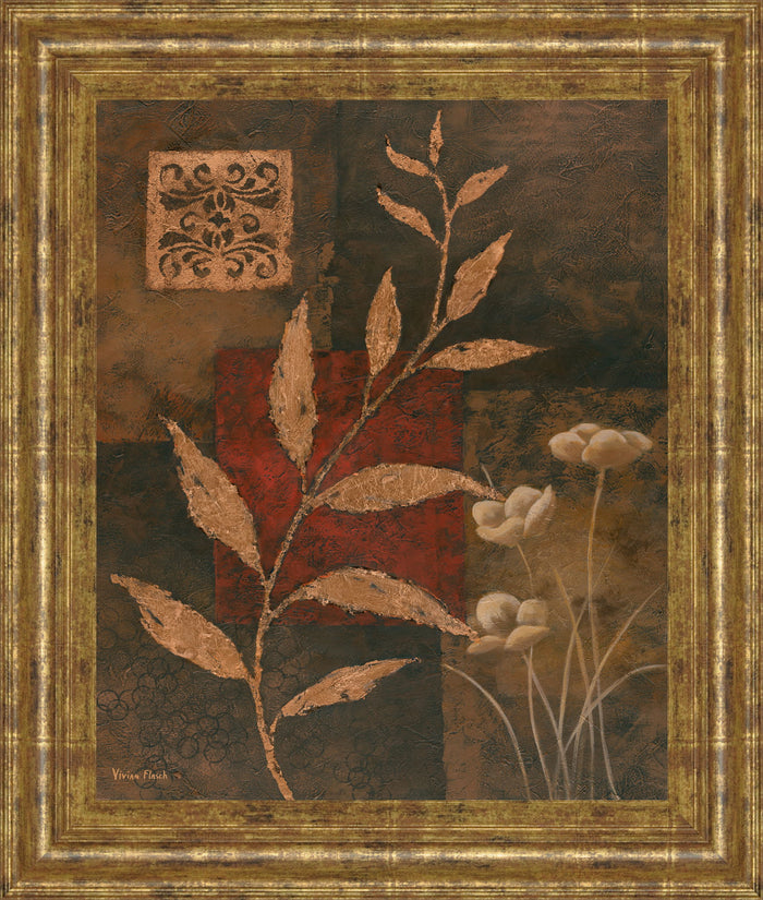 Copper Rhythm I By Vivian Flasch - Framed Print Wall Art - Dark Brown