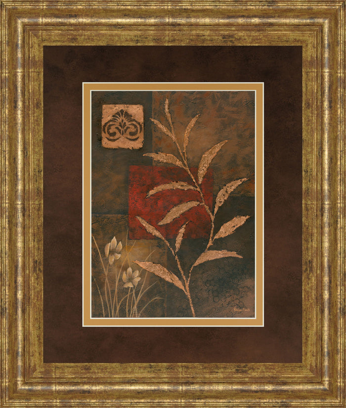 Copper Rhythm Il By Vivian Flasch - Framed Print Wall Art - Light Brown