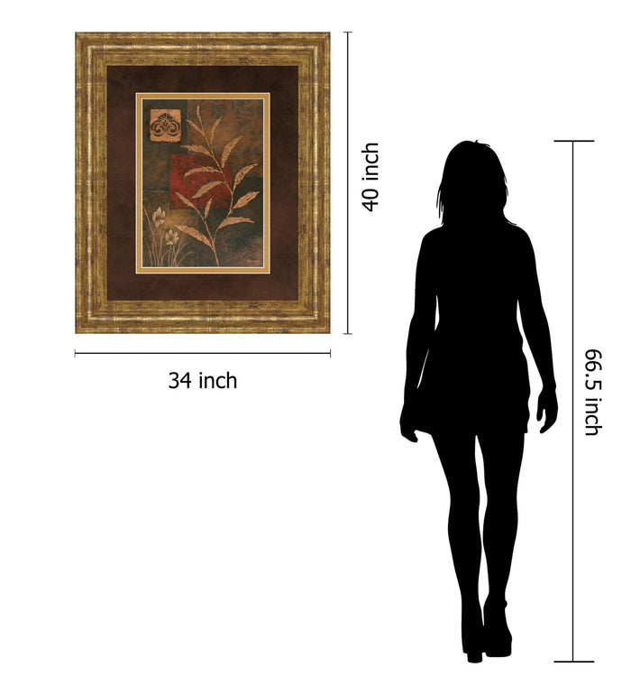 Copper Rhythm Il By Vivian Flasch - Framed Print Wall Art - Light Brown