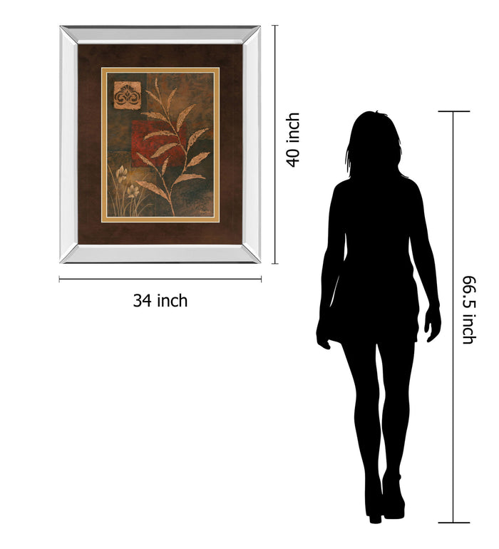 Copper Rhythm Il By Vivian Flasch - Mirror Framed Print Wall Art - Light Brown