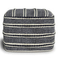 Corrie - Square Outdoor / Indoor Pouf - Navy / White