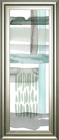 Cross Stitch Panel Il By Grace Popp Framed Print Wall Art - Light Blue