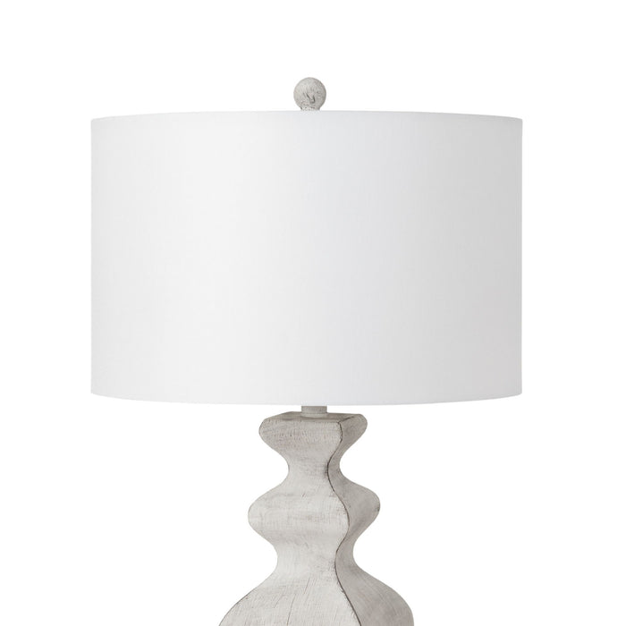 Cyrus - Farmhouse Polyresin Table Lamp With USB (Set of 2) - Distressed White by Lux Lighting, view 2