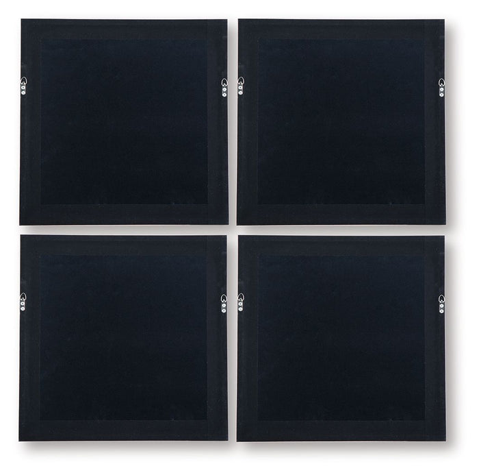 Dallbourne - Wall Art Set (Set of 4) - White / Gold Finish