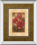 Daphne's Poppies By Vivian Flasch - Mirror Framed Print Wall Art - Light Brown