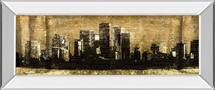 Defined City Il By Sd Graphic Studio - Mirror Framed Print Wall Art - Beige