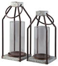 Diedrick - Indoor/Outdoor Lantern Set (Set of 2) - Gray / Black