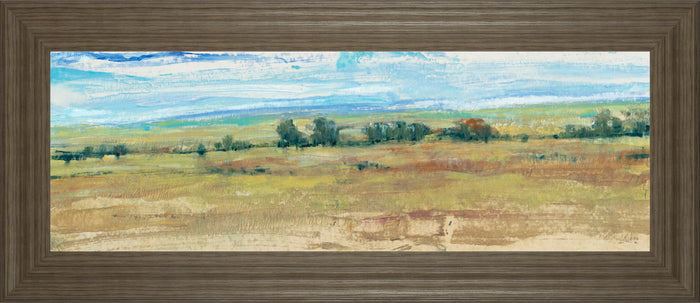 Distant Treeline Panel By Tim Otoole - Framed Print Wall Art - Light Brown