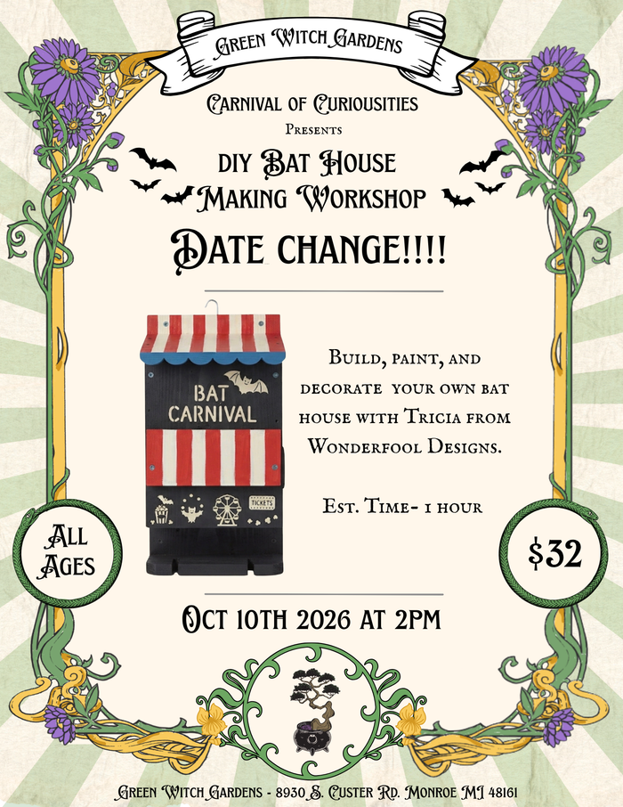 DIY Bat House Class - 10/10/26 @2pm