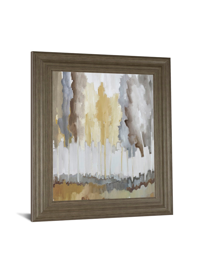 Edge Of The Field By Jacqueline Ellens - Framed Print Wall Art - Yellow
