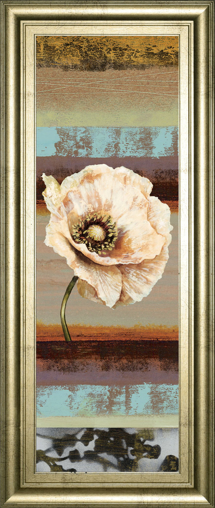 Elemental Poppy Il By Selina Werbelow - Framed Print Wall Art - Beige