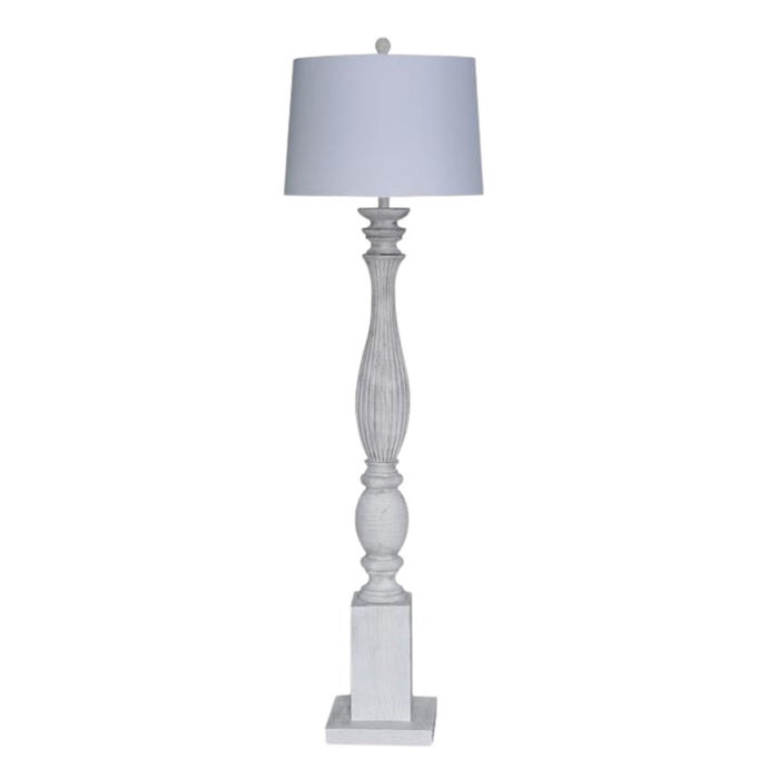 Elmwood - Polyresin Floor Lamp - Distressed White by Lux Lighting, view 1