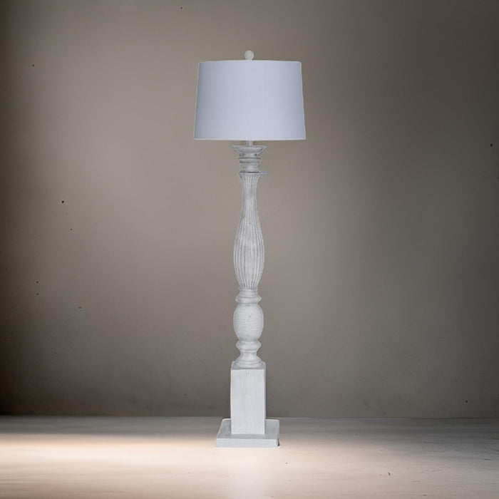 Elmwood - Polyresin Floor Lamp - Distressed White by Lux Lighting, view 2