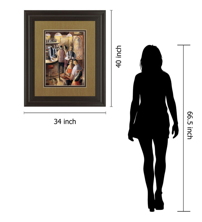 Entre Copas By Didier Lourenco - Framed Print Wall Art - Light Brown