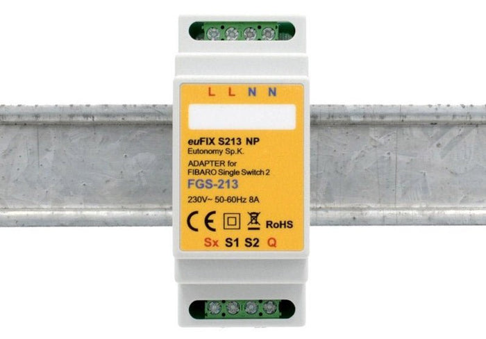 Eutonomy euFIX Adapter DIN for Fibaro Single Switch 2 - S213NP - Vesternet