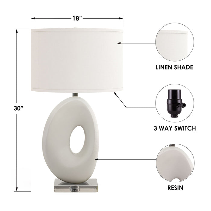 Eva - Resin Table Lamp With Organic Shape And White - White by Lux Lighting, view 4