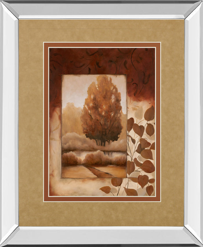 Fall Vignette Il By Carol Robinson - Mirror Framed Print Wall Art - Light Brown