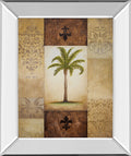 Fantasy Palm I By Michael Marcon - Mirror Framed Print Wall Art - Light Brown