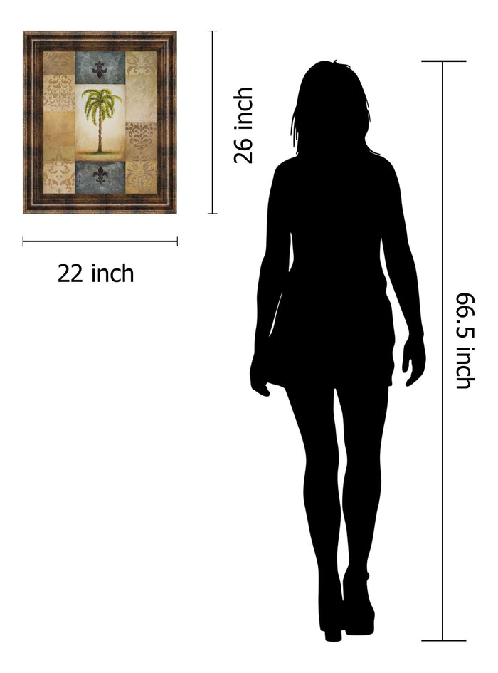 Fantasy Palm Il By Michael Marcon - Framed Print Wall Art - Light Brown