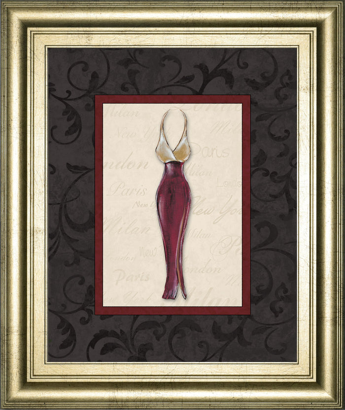 Fashion Dress Il By Susan Osbourne Framed Print Wall Art - Dark Gray