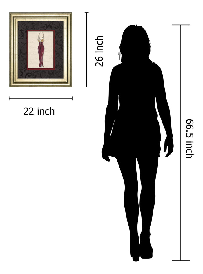 Fashion Dress Il By Susan Osbourne Framed Print Wall Art - Dark Gray