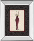 Fashion Dress Il By Susan Osbourne Mirror Framed Print Wall Art - Dark Gray