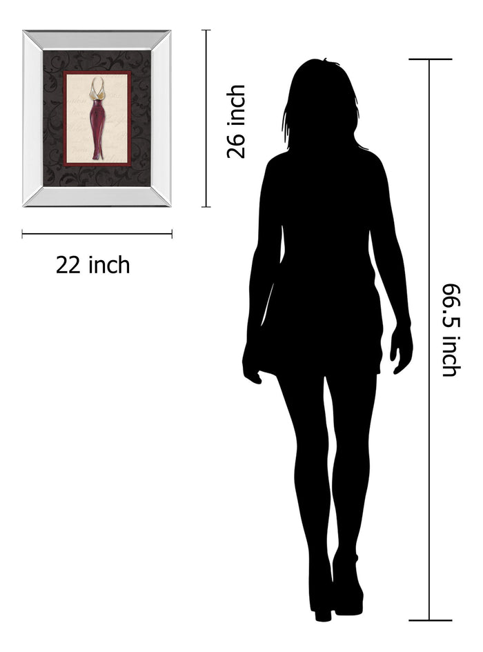 Fashion Dress Il By Susan Osbourne Mirror Framed Print Wall Art - Dark Gray
