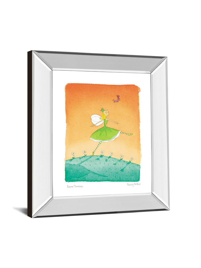 Felicity Wishes IV By Emma Thomson - Mirror Framed Print Wall Art - Orange
