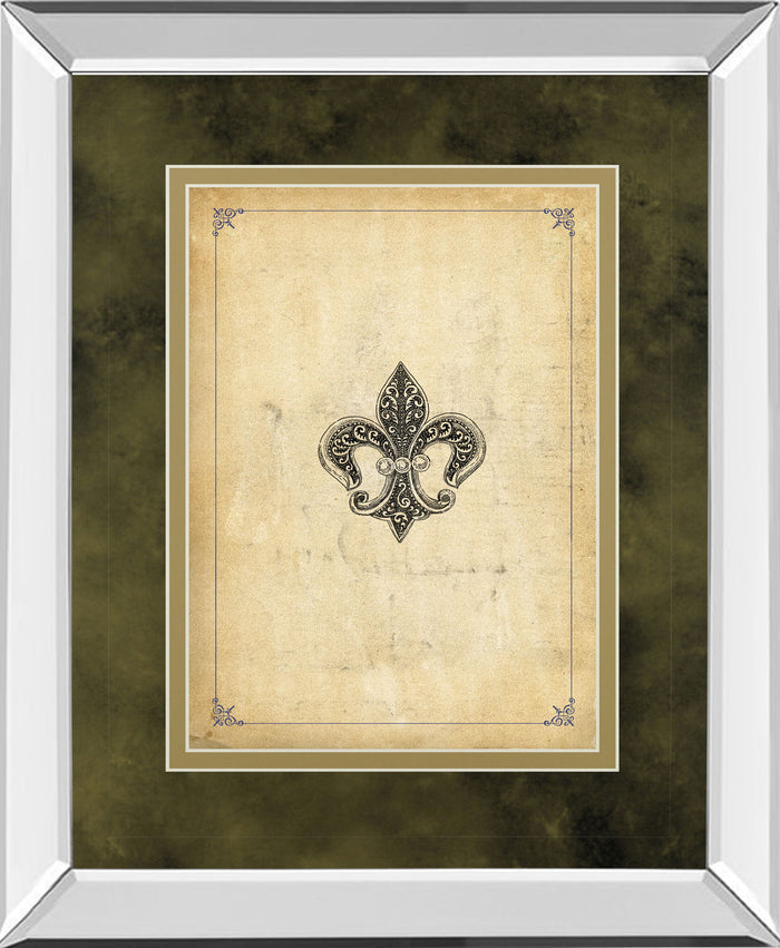 Fleur Di Lies I By Alexey Paviuts - Mirror Framed Print Wall Art - Beige
