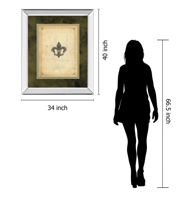 Fleur Di Lies I By Alexey Paviuts - Mirror Framed Print Wall Art - Beige