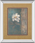 Floral Trans I By Vivian Flasch - Mirror Framed Print Wall Art - Light Brown