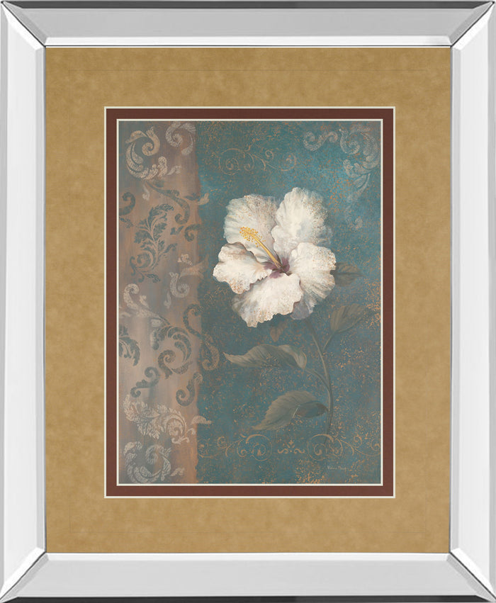 Floral Trans Il By Vivian Flasch - Mirror Framed Print Wall Art - Light Brown