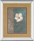 Floral Trans Il By Vivian Flasch - Mirror Framed Print Wall Art - Light Brown