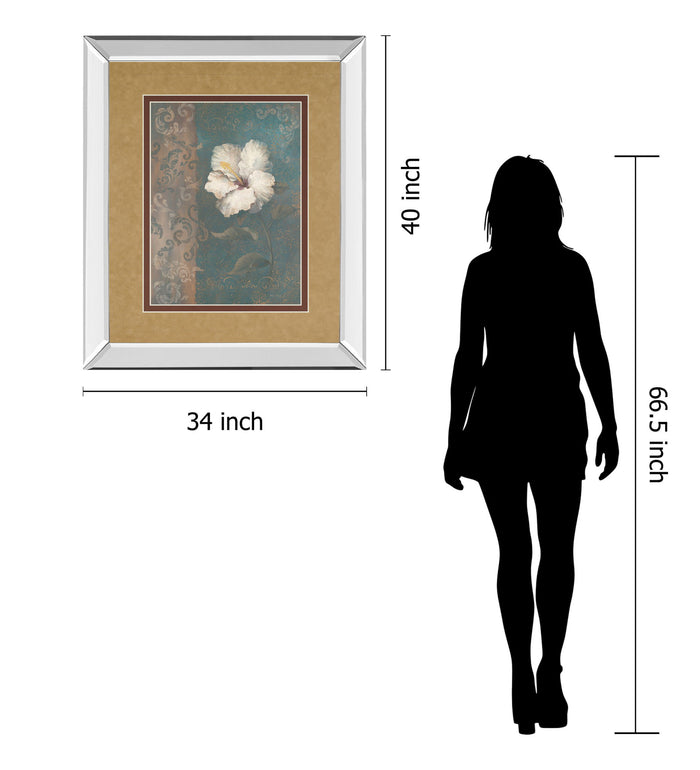 Floral Trans Il By Vivian Flasch - Mirror Framed Print Wall Art - Light Brown