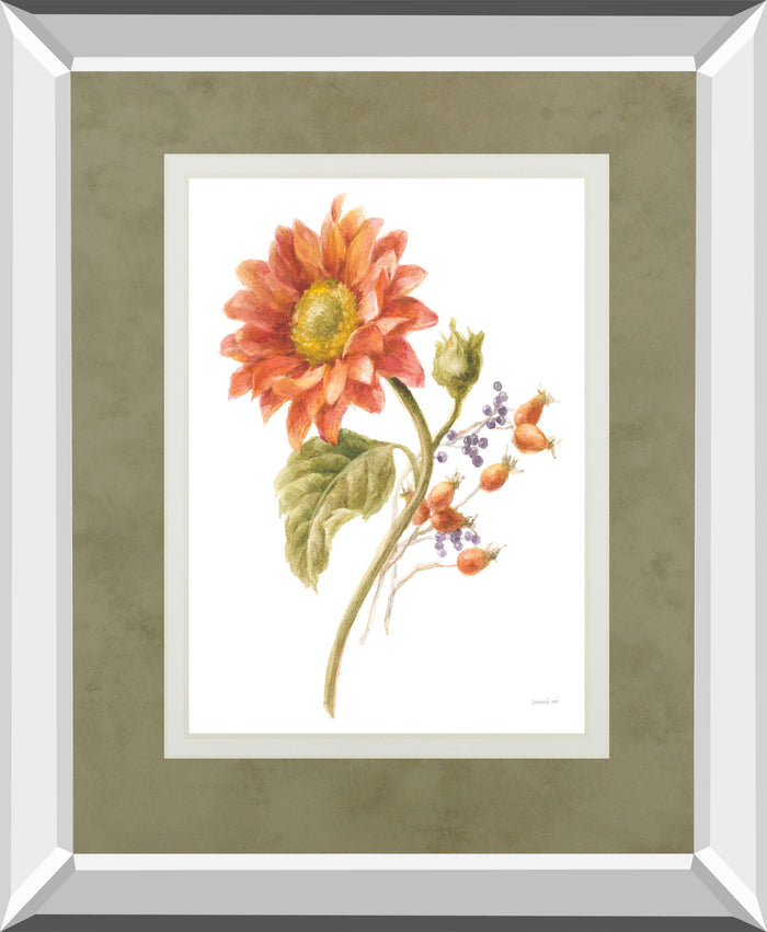 Floursack Autumn II On By Danhui Nai Mirrored Frame - White