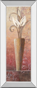 Flower In Vase I - Mirrored Framed Print Wall Art - Light Brown